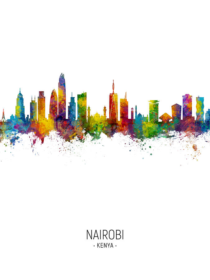 Nairobi Kenya Skyline #19 Digital Art by Michael Tompsett