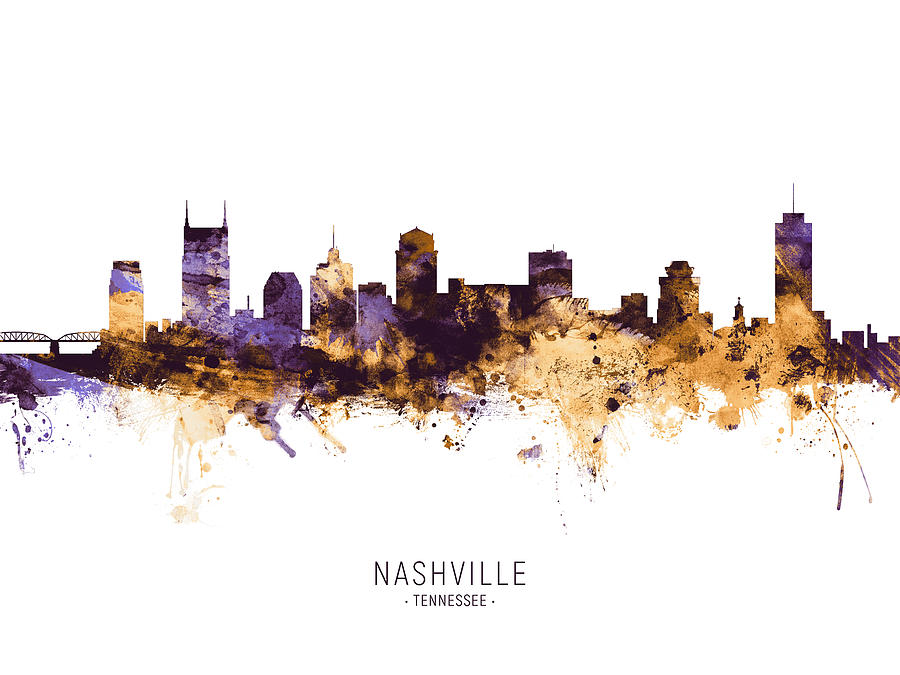 Nashville Tennessee Skyline #19 Digital Art by Michael Tompsett