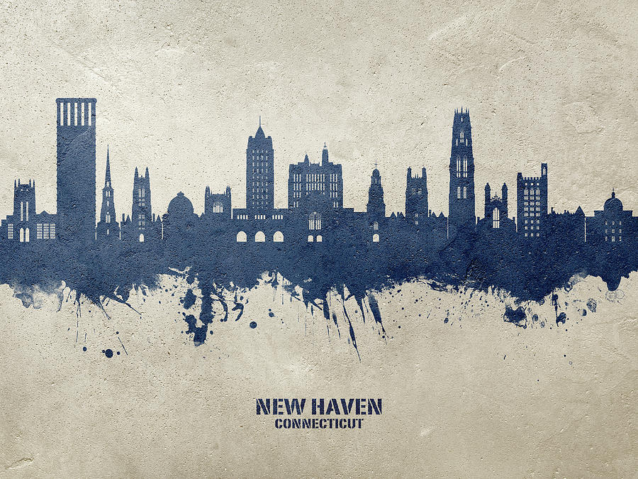 New Haven Connecticut Skyline #19 Digital Art by Michael Tompsett