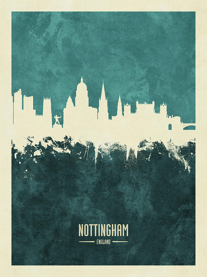 Nottingham England Skyline #19 Digital Art by Michael Tompsett