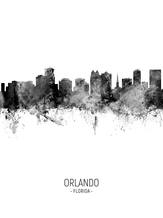 Orlando Florida Skyline #19 Digital Art by Michael Tompsett