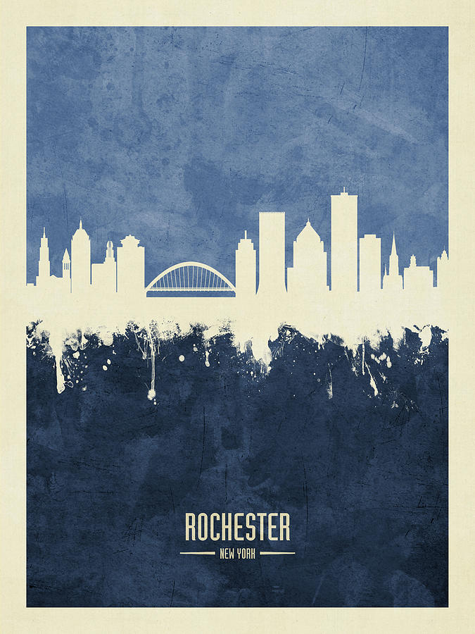 Rochester Skyline Digital Art - Rochester New York Skyline #19 by Michael Tompsett