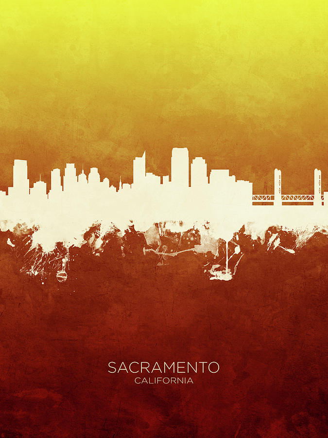 Sacramento California Skyline #19 Digital Art by Michael Tompsett