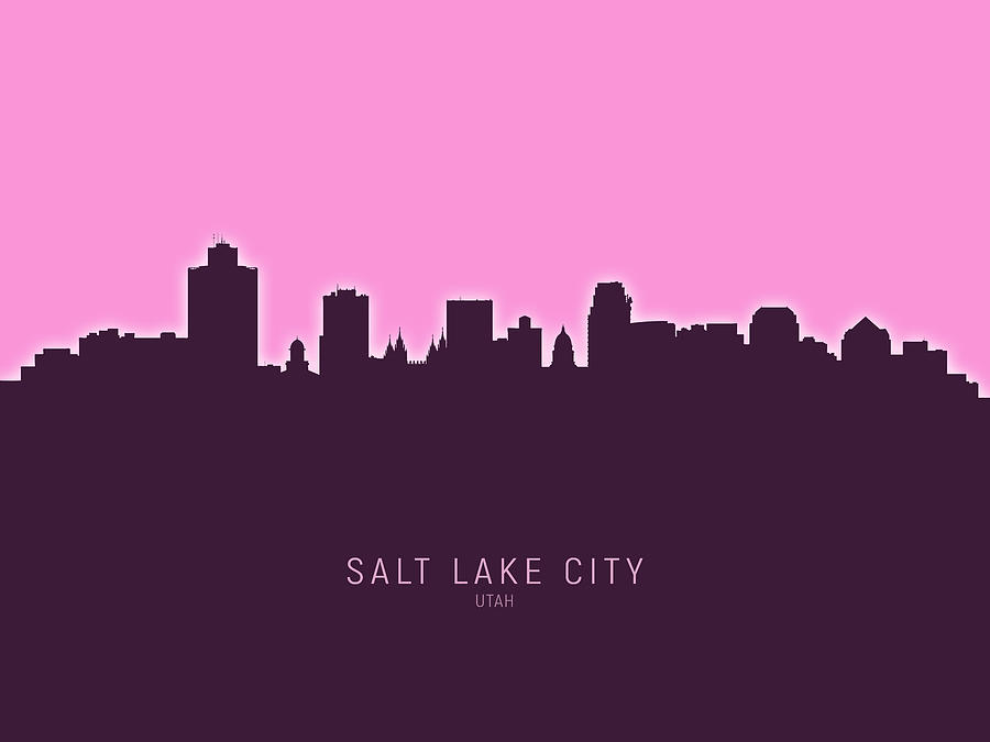 Salt Lake City Utah Skyline #19 Digital Art by Michael Tompsett