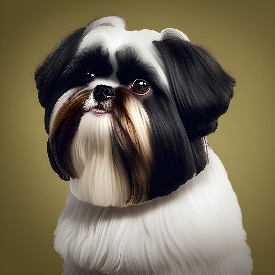 Shih Tzu Dog, Generative AI Illustration Digital Art by Miroslav ...