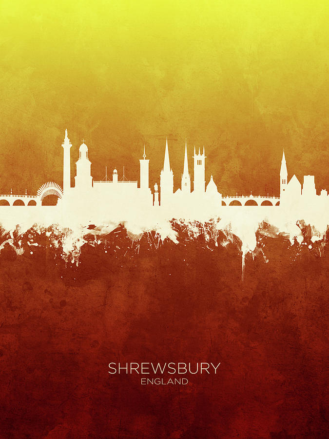 Shrewsbury England Skyline #19 Digital Art by Michael Tompsett