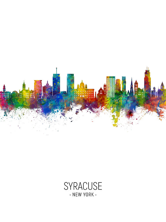 Syracuse Digital Art - Syracuse New York Skyline #19 by Michael Tompsett