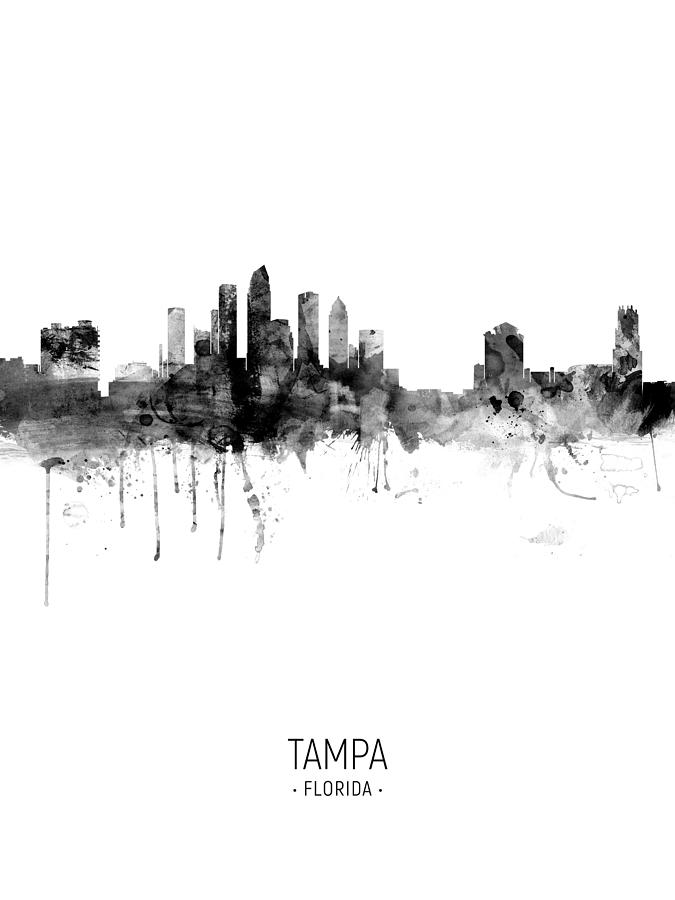 Tampa Florida Skyline #19 Digital Art by Michael Tompsett