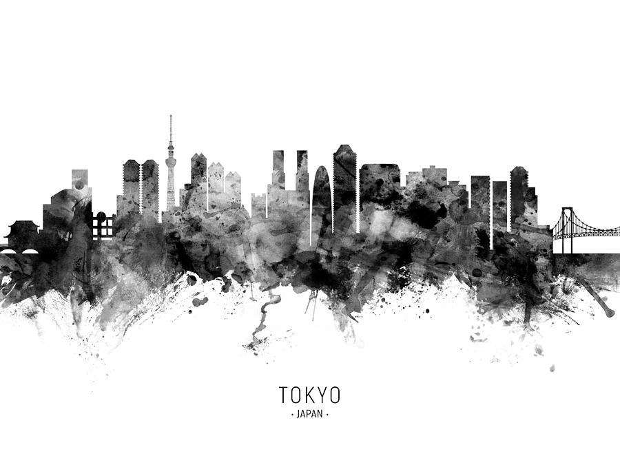 Tokyo Skyline Digital Art - Tokyo Japan Skyline #19 by Michael Tompsett