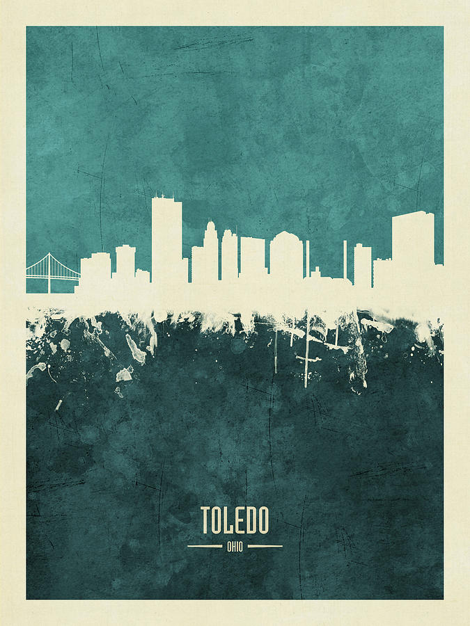 Toledo Ohio Skyline #19 Digital Art by Michael Tompsett