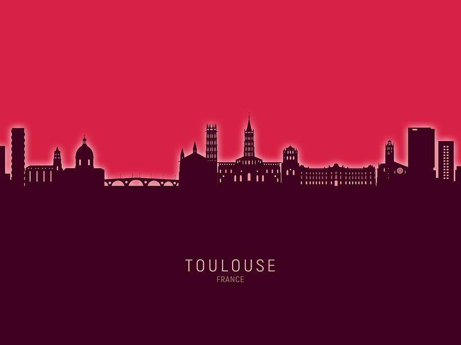 Toulouse France Skyline #19 Digital Art by Michael Tompsett