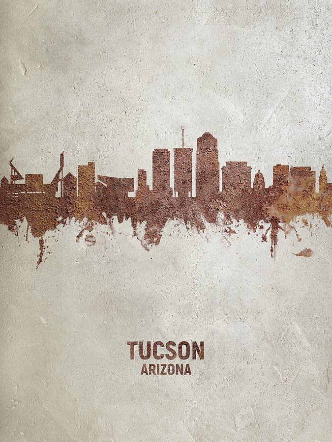 Tucson Digital Art - Tucson Arizona Skyline #19 by Michael Tompsett