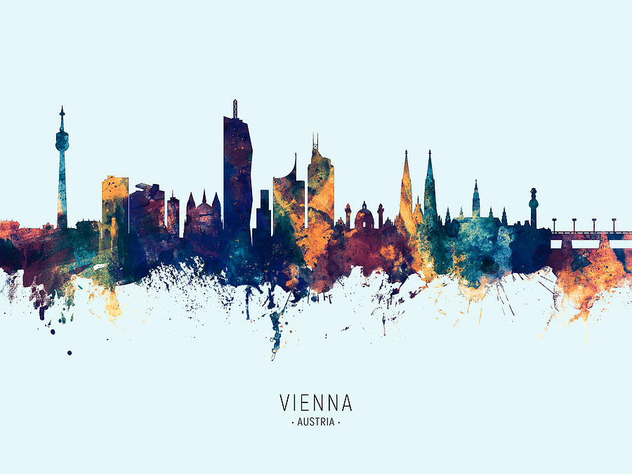 Vienna Austria Skyline #19 Digital Art by Michael Tompsett