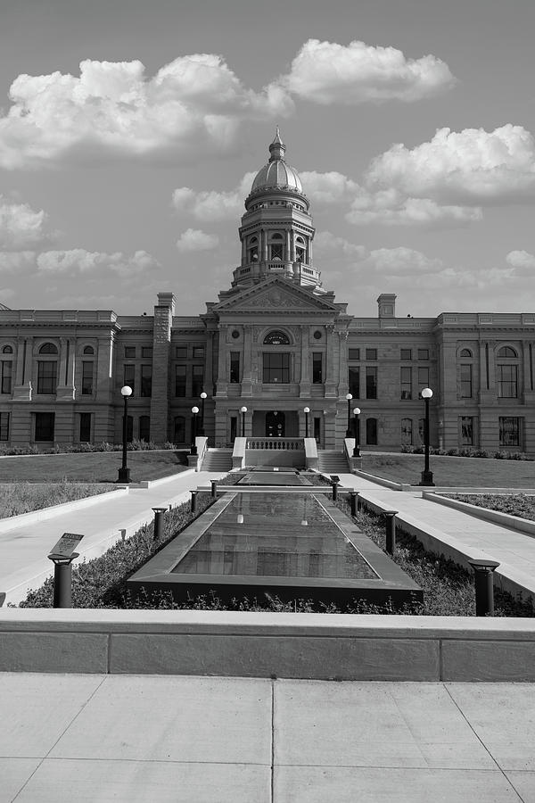 Wyoming state capitol building in Cheyenne Wyoming in black and white #19 Photograph by Eldon McGraw