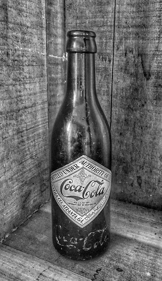 1900s Coca Cola Company Blue Promotion Diamond Label - Black and White Photograph by Marianna Mills