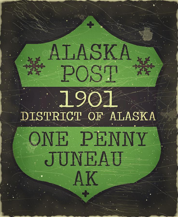 1901 Union APO - Juneau Alaska - Local Mail Delivery - 1ct. Green bean - Mail Art Post Digital Art by Fred Larucci