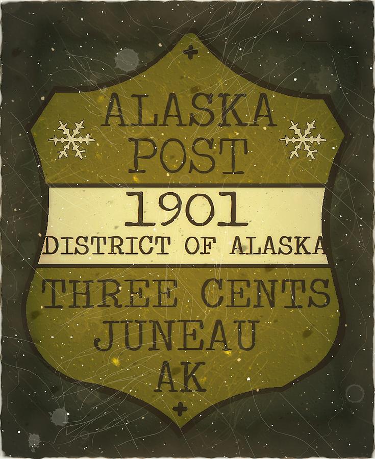 San Francisco Digital Art - 1901 Union APO - Juneau Alaska - Local Mail Delivery - 3cts. Olive Green - Mail Art Post by Fred Larucci