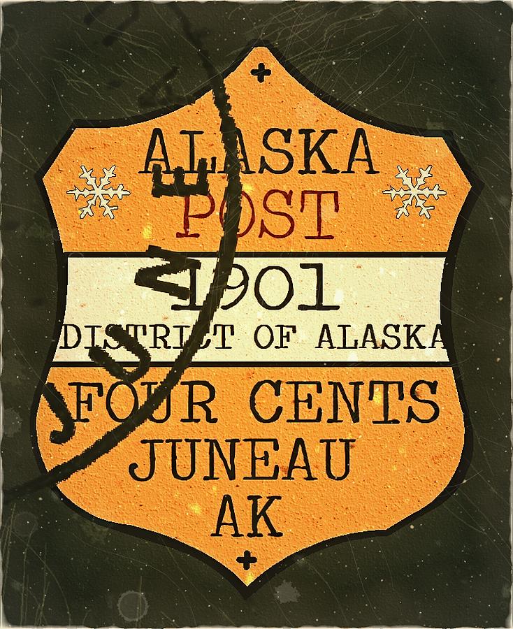 1901 Union APO - Juneau Alaska - Local Mail Delivery - 4cts. Cantaloupe - Mail Art Post Digital Art by Fred Larucci