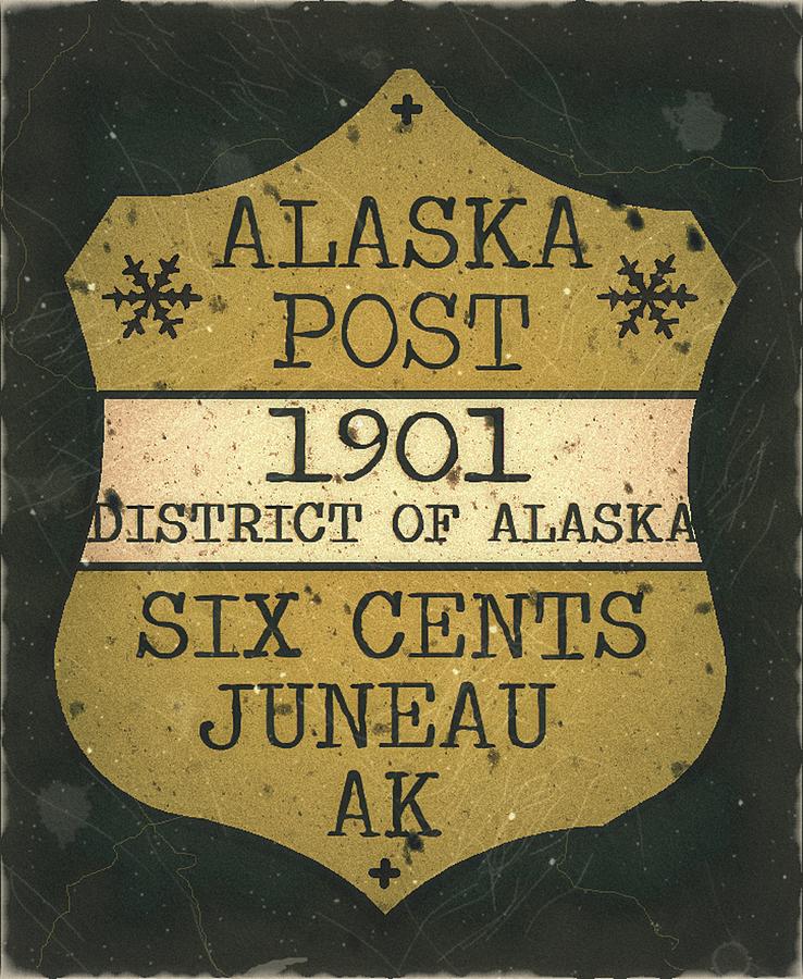 1901 Union APO - Juneau Alaska - Local Mail Delivery - 6cts. Dull Banana - Mail Art Post Digital Art by Fred Larucci