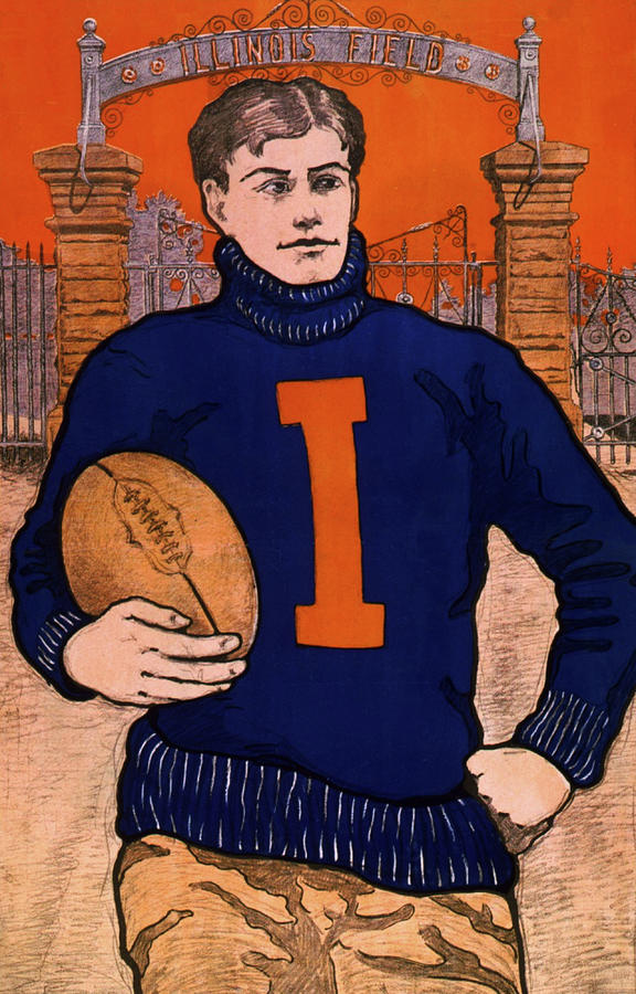 1902 Illinois Football Art Mixed Media by Row One Brand