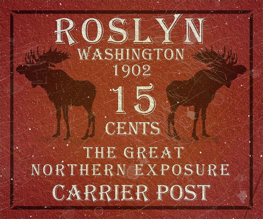 1902 - Roslyn - 15 Cents - Brick Red - Carrier Post - Mail Art Post Digital Art by Fred Larucci