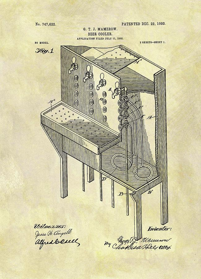 1903 Beer Cooler Patent Drawing