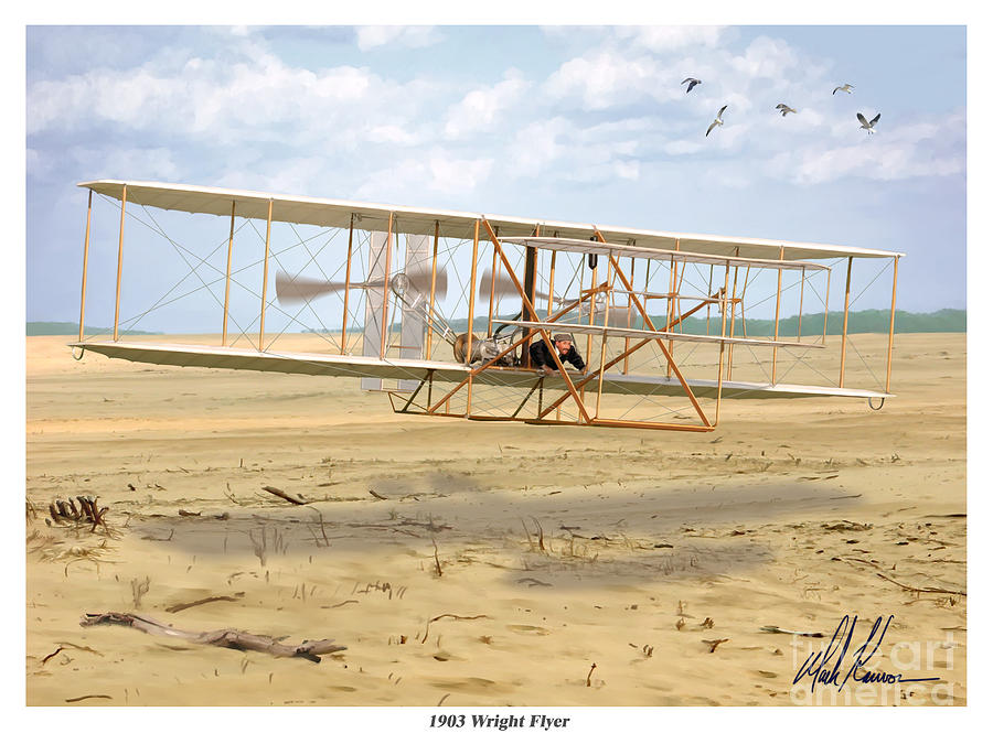 1903 Wright Flyer Painting by Mark Karvon