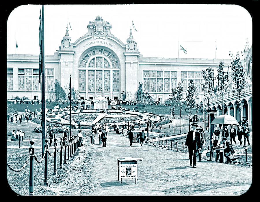 1904 Worlds Fair, Agriculture Pavillion, Floral Clock Photograph