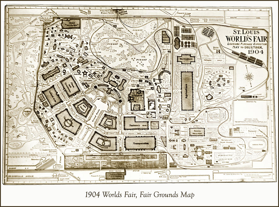 1904 Worlds Fair, Fair Grounds Map Photograph by A Macarthur Gurmankin