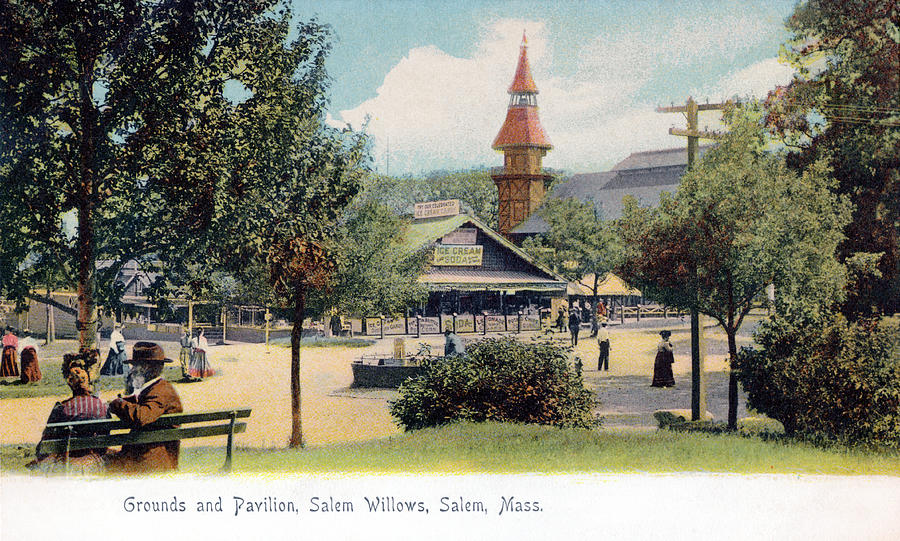 1905 Pavilion of Salem Willows, Salem Massachusetts Painting by Historic Image