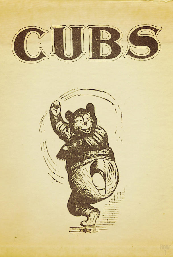 1907 Cubs Art Mixed Media by Row One Brand