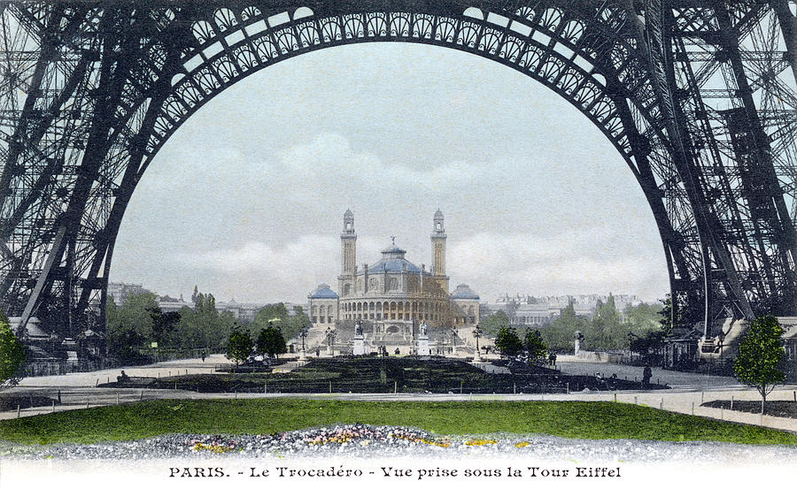1908 The Trocadero and Eiffel Tower Paris, France Painting by Historic Image