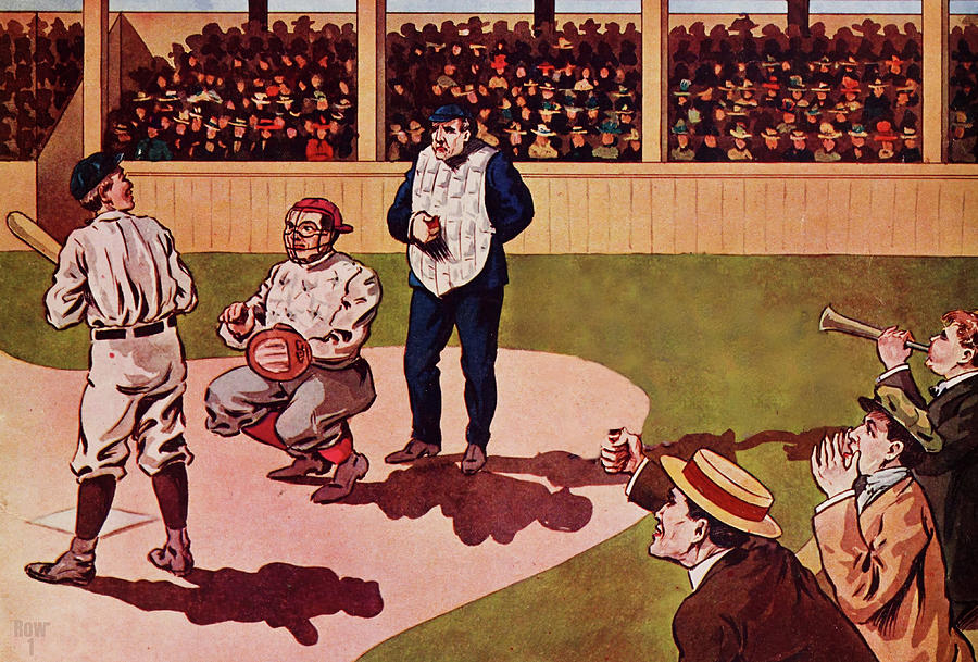 1909 Baseball Art Mixed Media by Row One Brand
