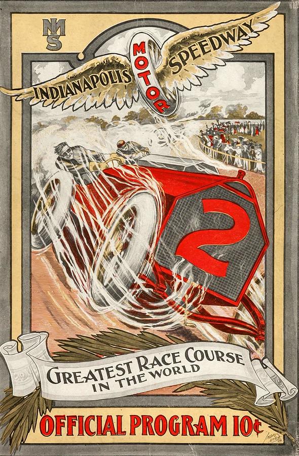 Vintage Photograph - 1909 Indy 500 Race Program by Retrographs