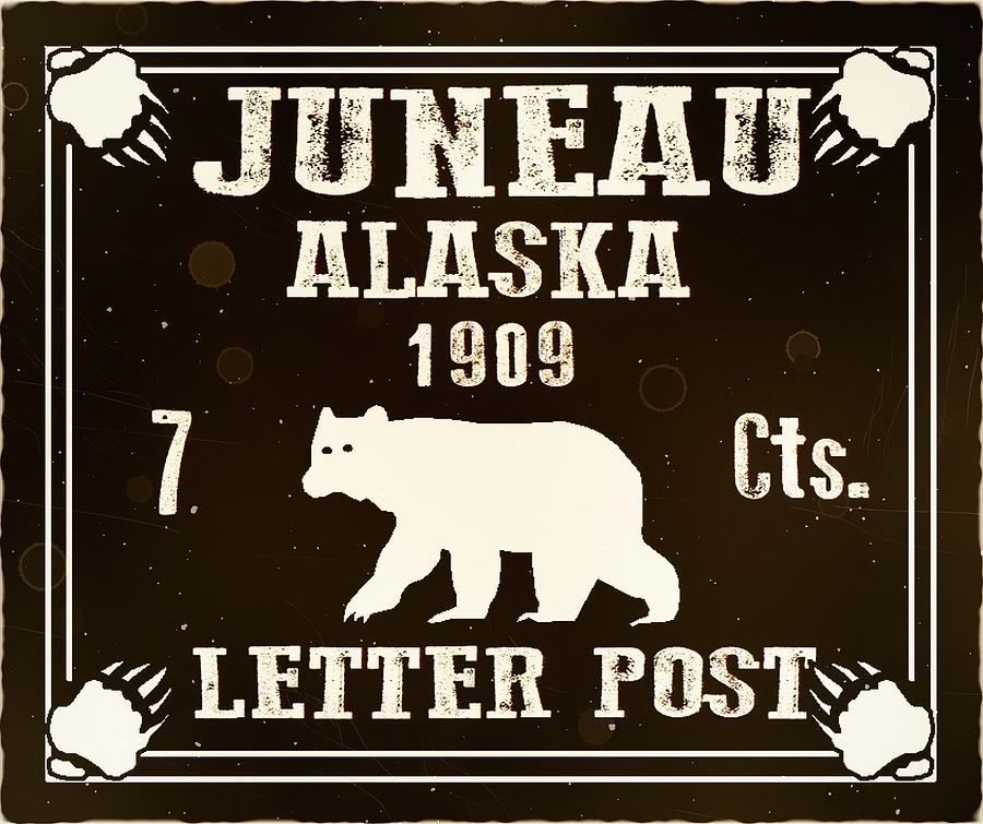 1909 Juneau Alaska 7ct. Black Letter Post Digital Art by Fred Larucci