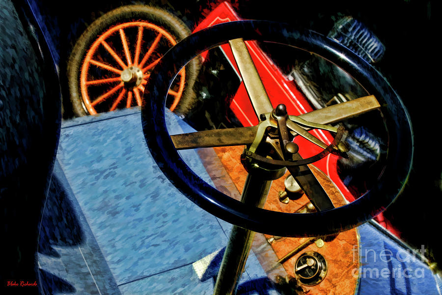 1909 Locomobile Model I Wheel 1903 National Electrobile In Background Photograph by Blake Richards
