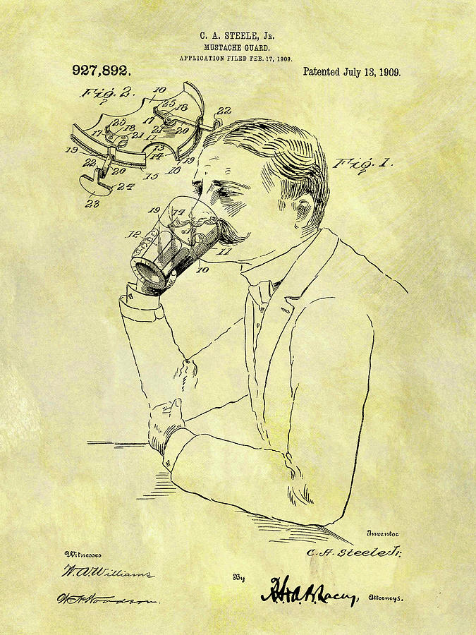 1909 Mustache Guard Patent Drawing