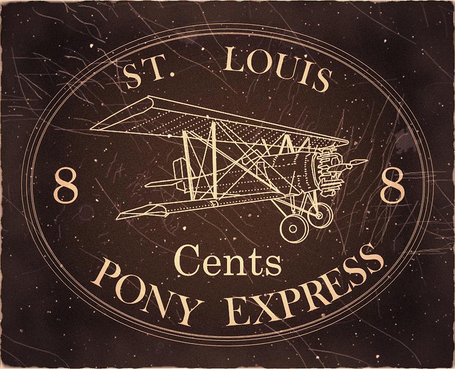 1909 - St Louis Pony Express - 8cts. Mail Art Post Digital Art by Fred Larucci