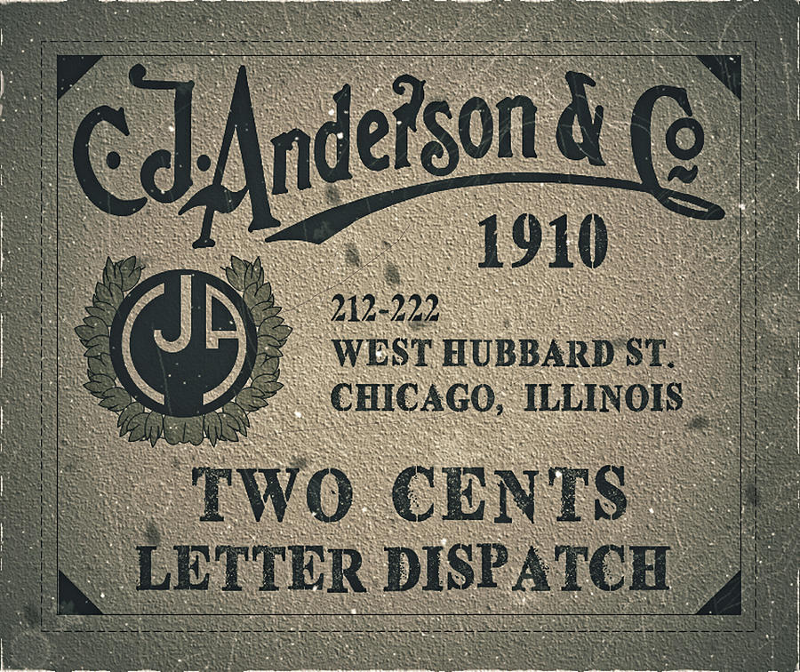1910 C.J. Anderson Company - Two Cents - Letter Dispatch - Mail Art Post Digital Art by Fred Larucci