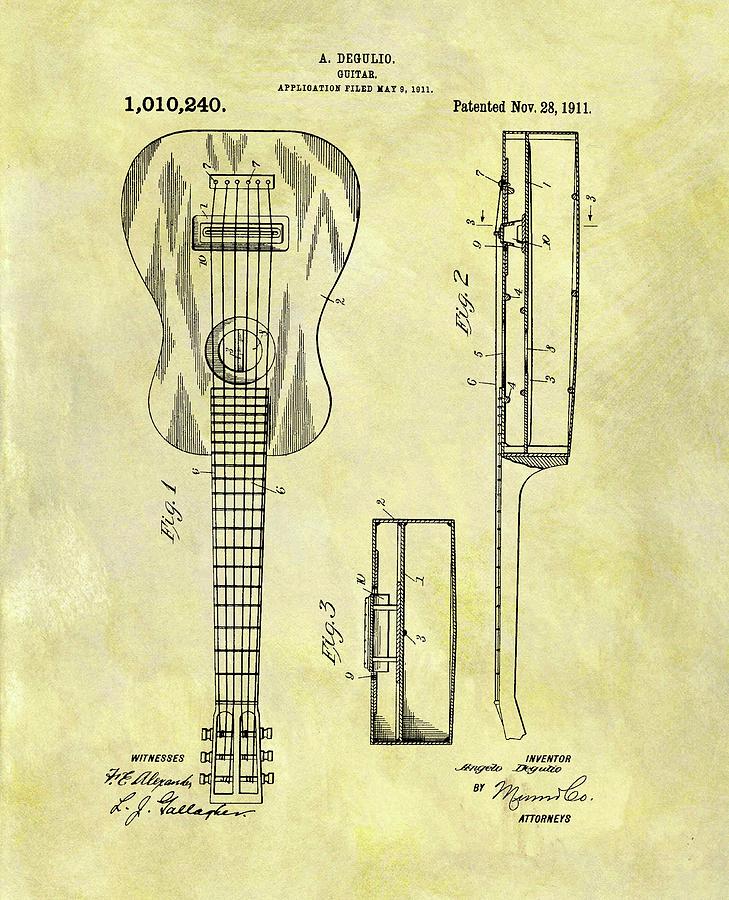 1911 Guitar Patent Drawing