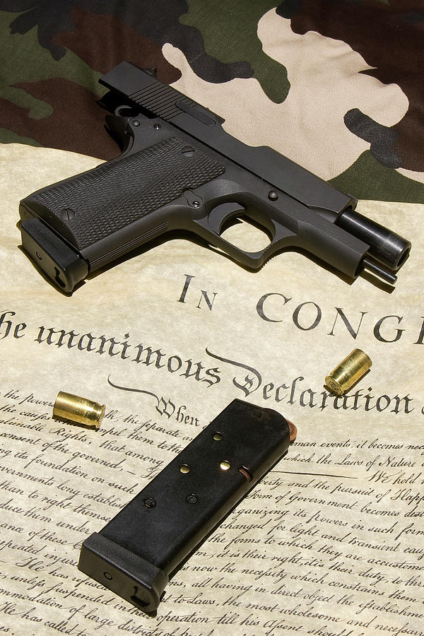 1911A Pistol and the Declaration of Independence Photograph by Bob Decker