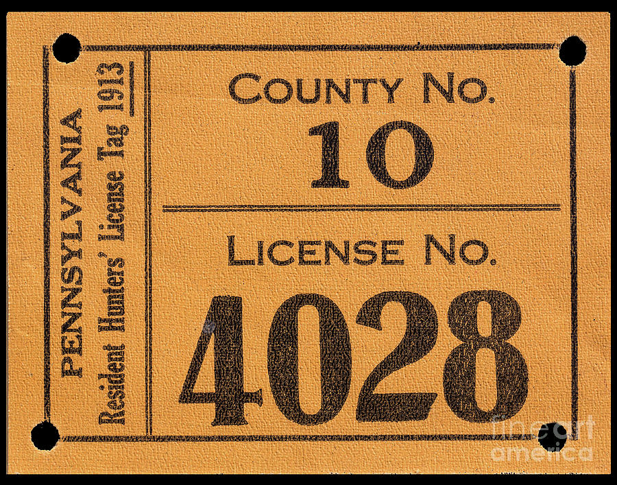 1913 Pennsylvania Hunting License Photograph