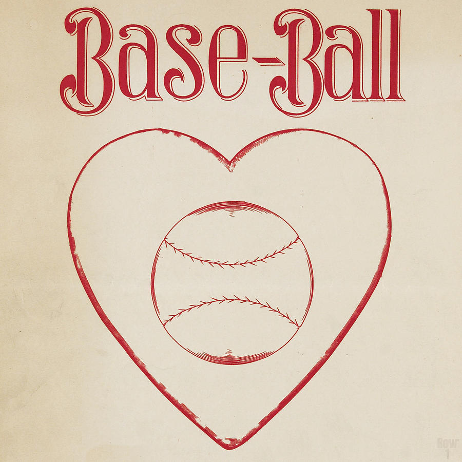 1914 Base Ball Love Mixed Media by Row One Brand