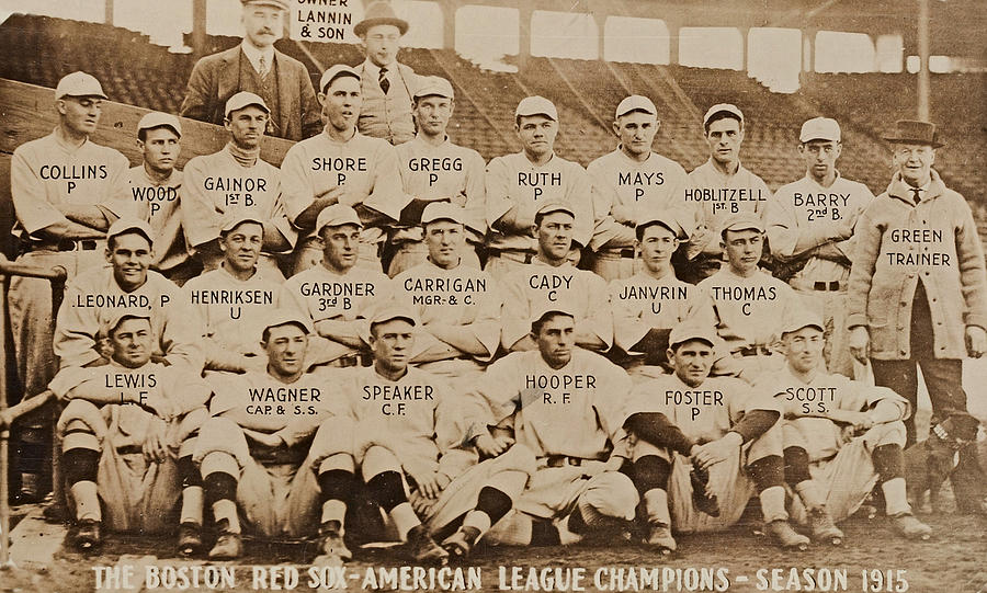 1915 Boston Red Sox Team Photo Mixed Media by Row One Brand - Pixels