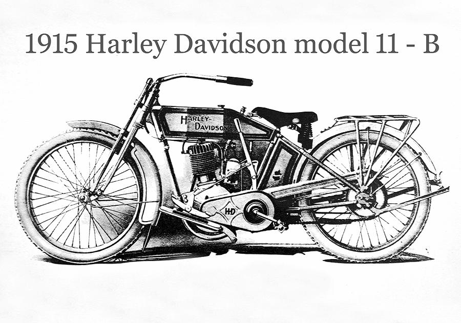 1915 Harley Davidson model 11 B Mixed Media by David Lee Thompson