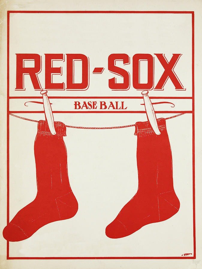 1915 Red Sox Baseball Art Mixed Media by Row One Brand