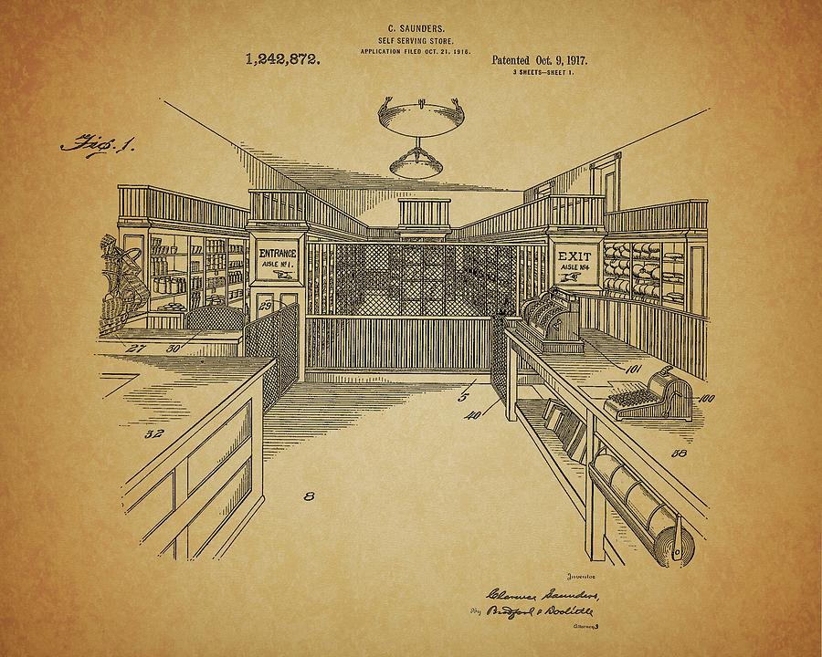 1917 Convenience Store Patent Drawing