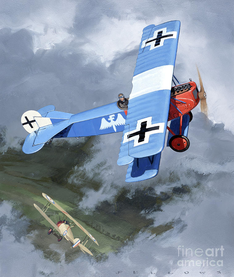 Fokker D VII Painting by Jack Fellows