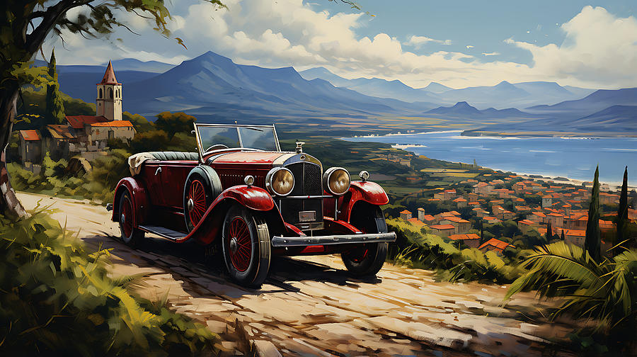 1919 Duesenberg Model A 6.9L Tourer  stunning L by Asar Studios Painting by Celestial Images