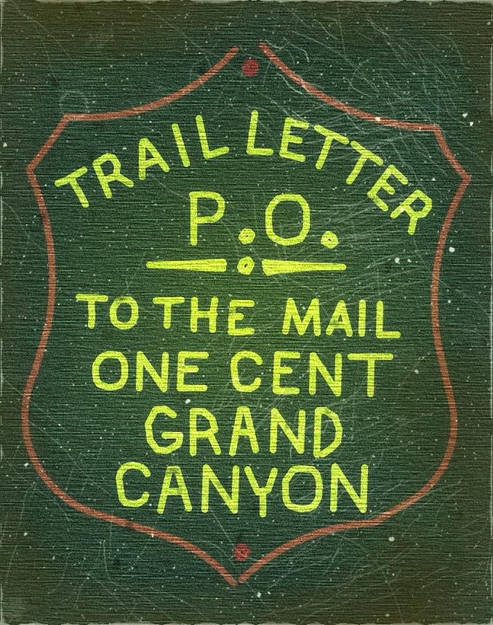 1919 Grand Canyon Union PO - Trail Letter Post - 1ct. Green Stamp -  Mail Art Digital Art by Fred Larucci